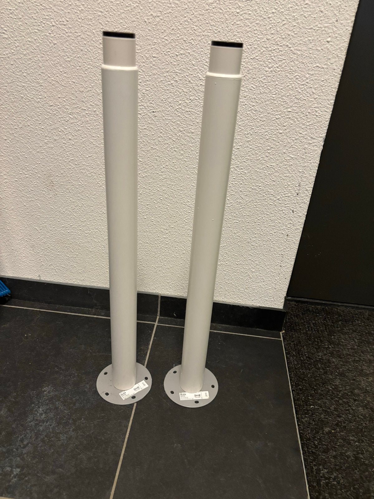 Ikea Olov 2x verstelbare tafelpoot, Ophalen, Gebruikt, Wit, Metaal