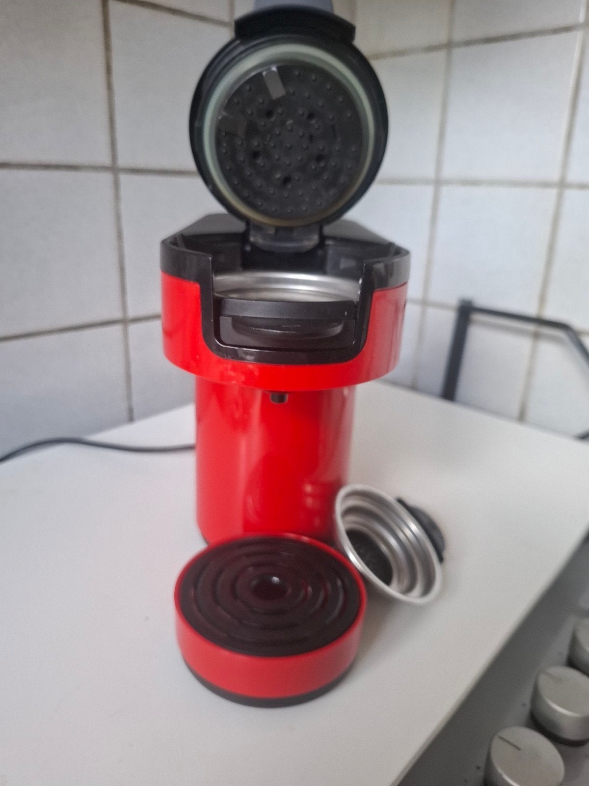 Philips Senseo Up - Rood - Koffiepadapparaat, Gebruikt, Koffiemachine, Ophalen of Verzenden, 1 kopje