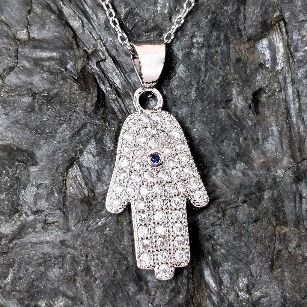Roestvrij Stalen Ketting met Hand van Fatima - RVS - Dames, Overige materialen, Birgitta-Gracht 33, 6465 EL Kerkrade, Nederland