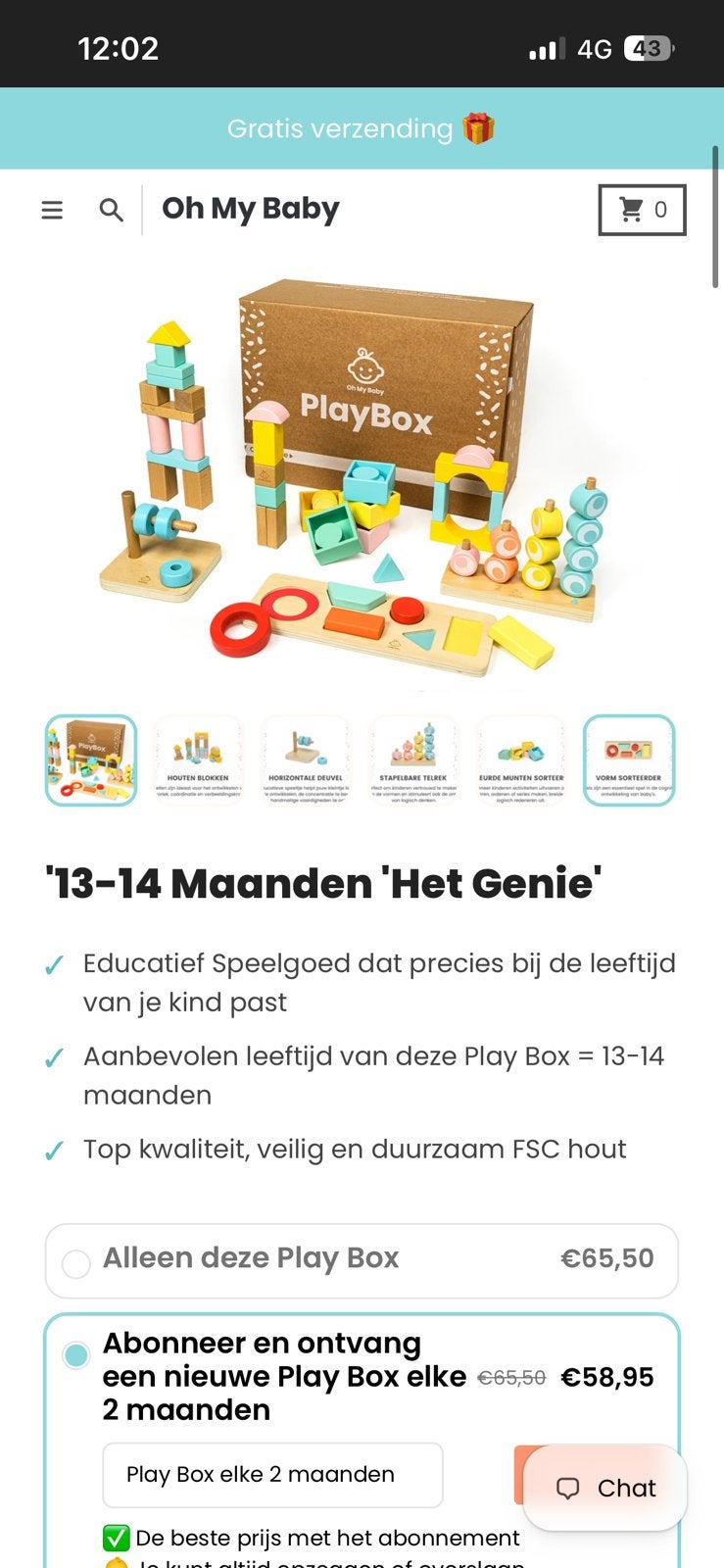 Oh my baby Playbox Het Genie, Eén persoon, Cadeaubon