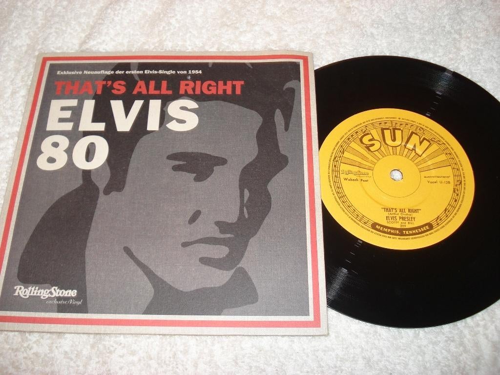 Elvis Presley   Thats All Right Mama   Sun Rolling Stone, Ophalen of Verzenden, Zo goed als nieuw, 7 inch, Pop