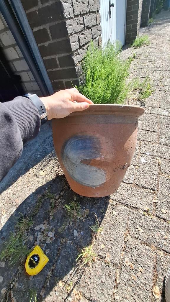 Grote Terracotta bloempot, Tuin en Terras, Gebruikt, Rond, Minder dan 40 cm, Balkon