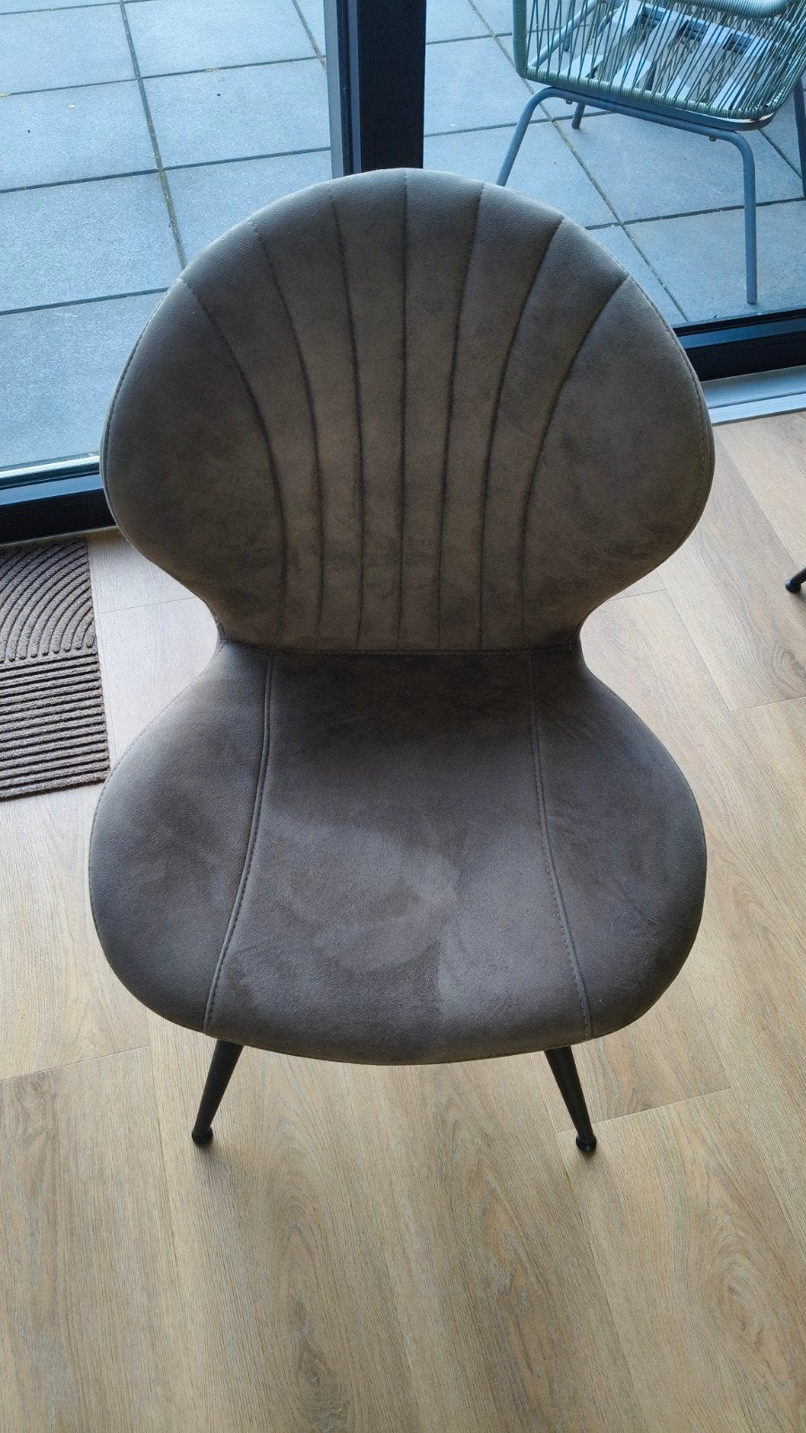 3 Grijze Stoelen - Gebruikt met klein vlekje, Ophalen, Gebruikt, Drie, Stof