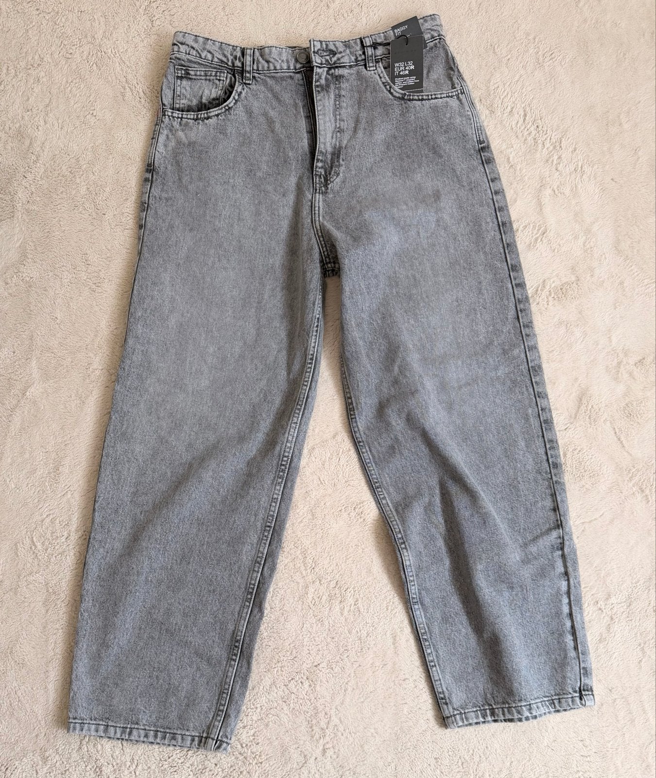 Nieuwe grijze Primark Baggy Fit jeans W32 L32, Kleding | Dames, Maat 38/40 (M), Nieuw, Ophalen of Verzenden, Grijs