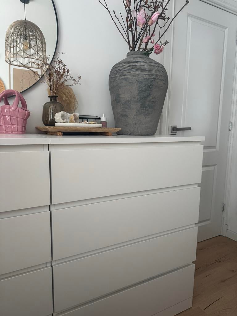 IKEA MALM ladekast wit met 4 lades, Ophalen, 100 tot 150 cm, 50 tot 100 cm, Zo goed als nieuw