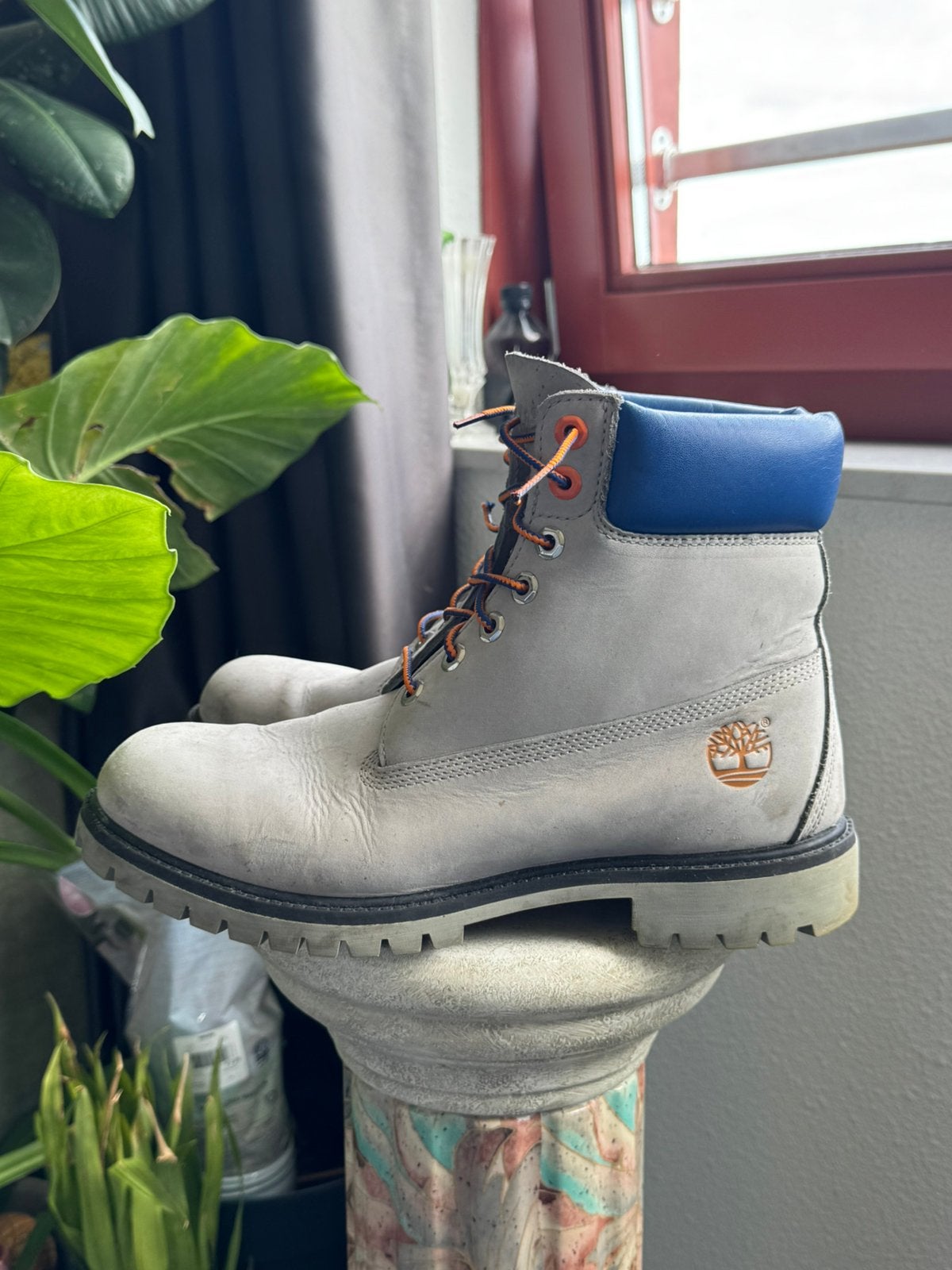 Timberland Men's Gray-Blue Premium 6 Inch Waterproof Boots, Kleding | Heren, Schoenen, Verzenden, Zo goed als nieuw, Blauw, Boots