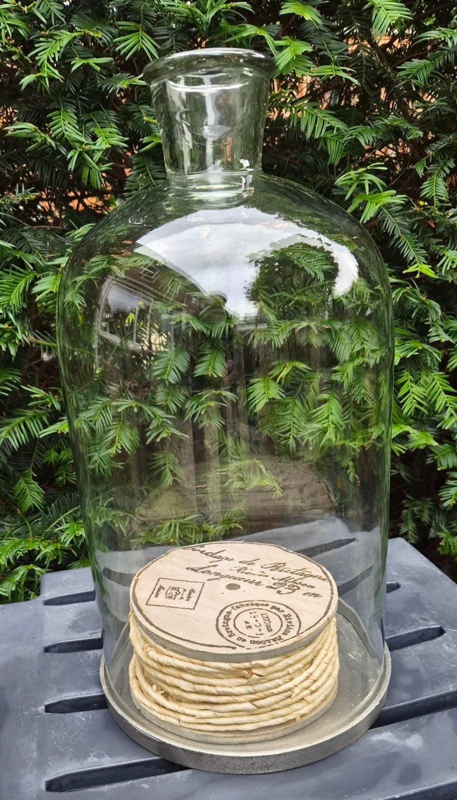 Grote PTMD stolp, Glas, Ophalen, Zo goed als nieuw, Inclusief decoratie