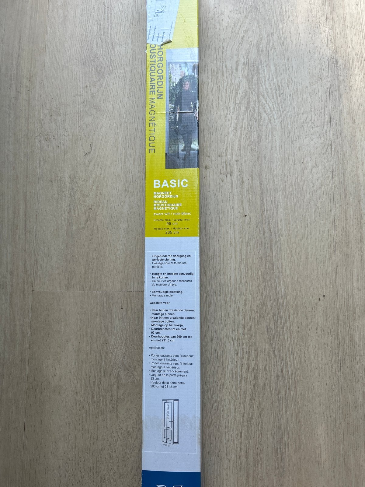 Nieuw magnetisch horgordijn - Basic zwart-wit, Doe-het-zelf en Verbouw, Deuren en Horren, Minder dan 80 cm, 215 cm of meer, Hordeur