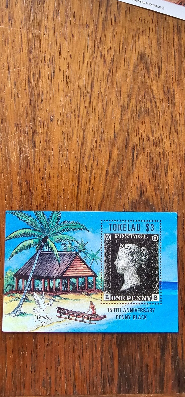 Tokelau Postzegelvelletje - 150e Verjaardag Penny Black, Verzenden, Postfris