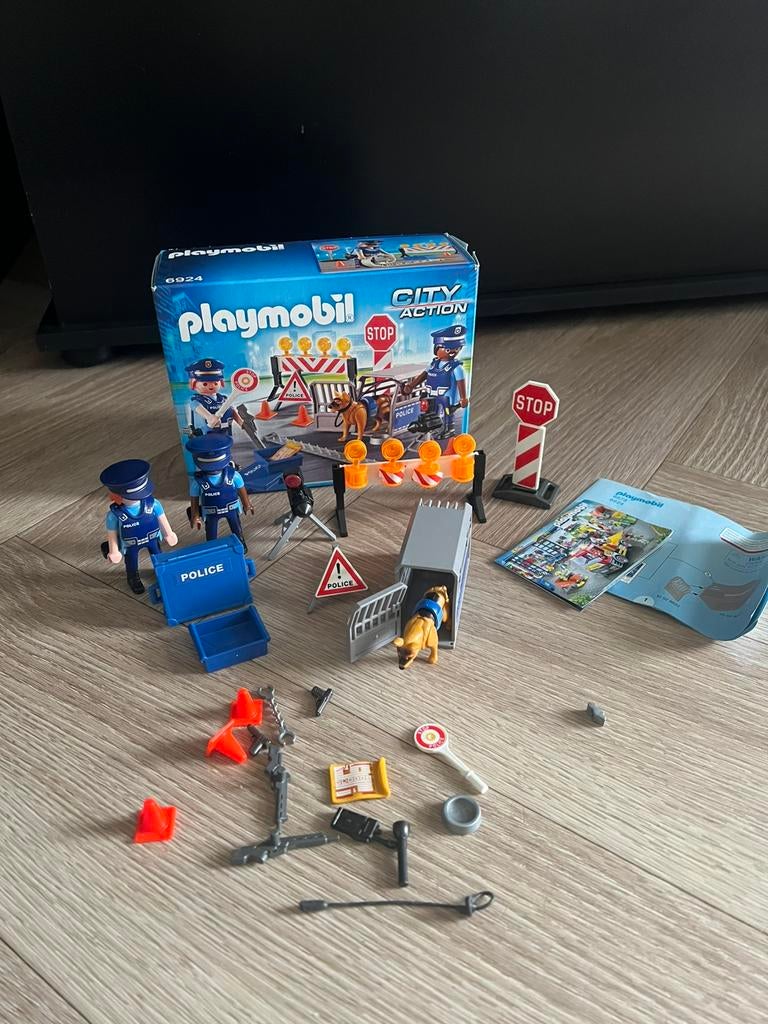 Playmobil politie wegversperring 6924, Ophalen of Verzenden, Zo goed als nieuw