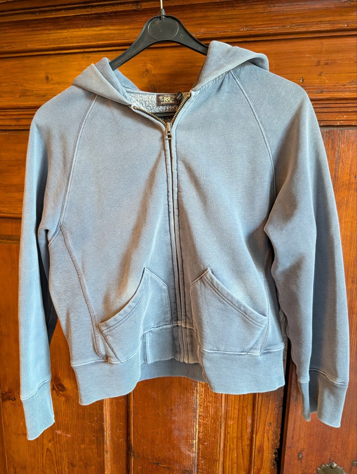 Vintage Ralph Lauren RRL Hoodie Vest - Faded Blauw XS, Ralph Lauren RRL, Blauw, Ophalen of Verzenden, Maat 34 (XS) of kleiner