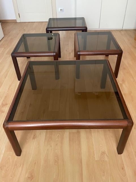 SALONTAFELS VAN DEN BERGHE - PAUVERS, Ophalen, Glas, 50 tot 100 cm, Vierkant