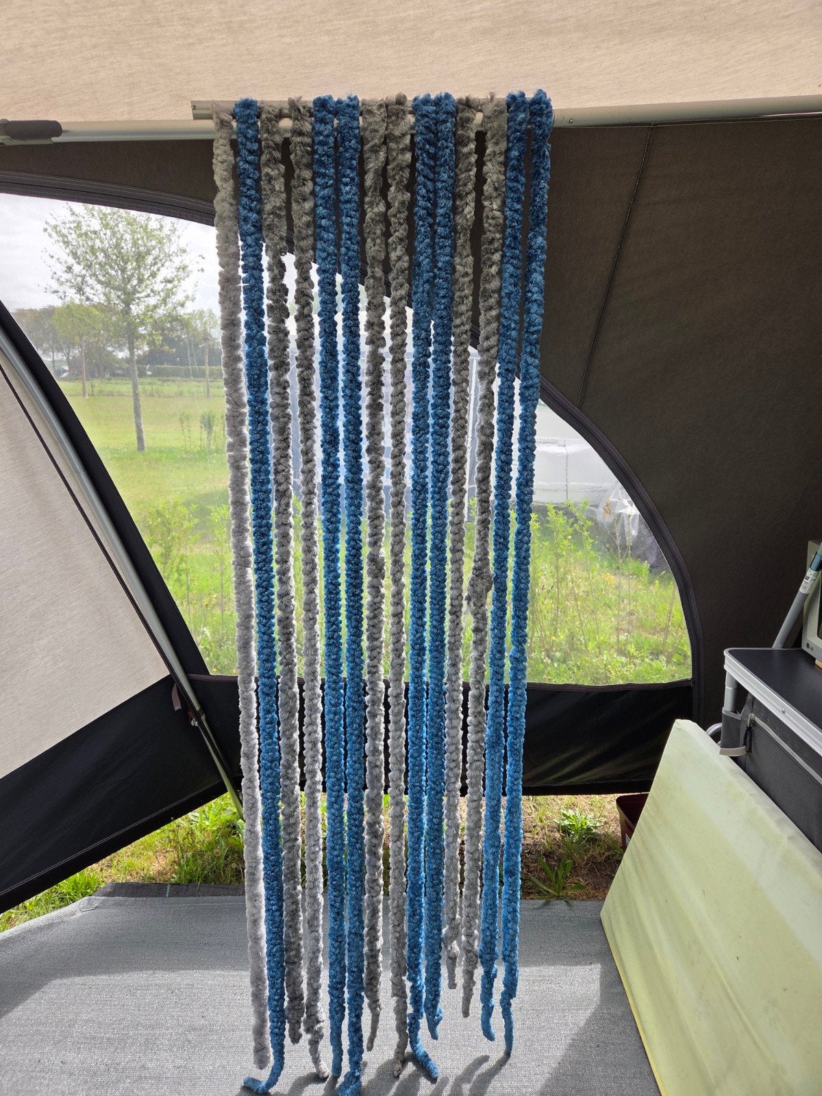 Vliegengordijn blauw/grijs voor caravan/camper, Ophalen of Verzenden