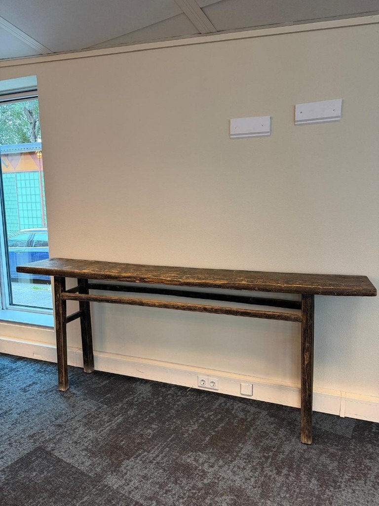 Robuuste houten sidetable / wandtafel, Huis en Inrichting, Verzenden, 25 tot 50 cm, Rechthoekig