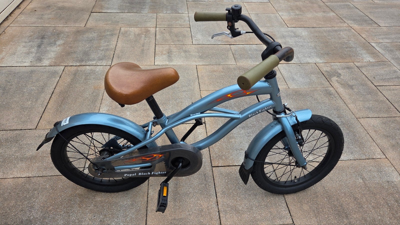 Popal Black Fighter kinderfiets 16 inch, Fietsen en Brommers, Ophalen, Terugtraprem, Popal, 16 tot 20 inch