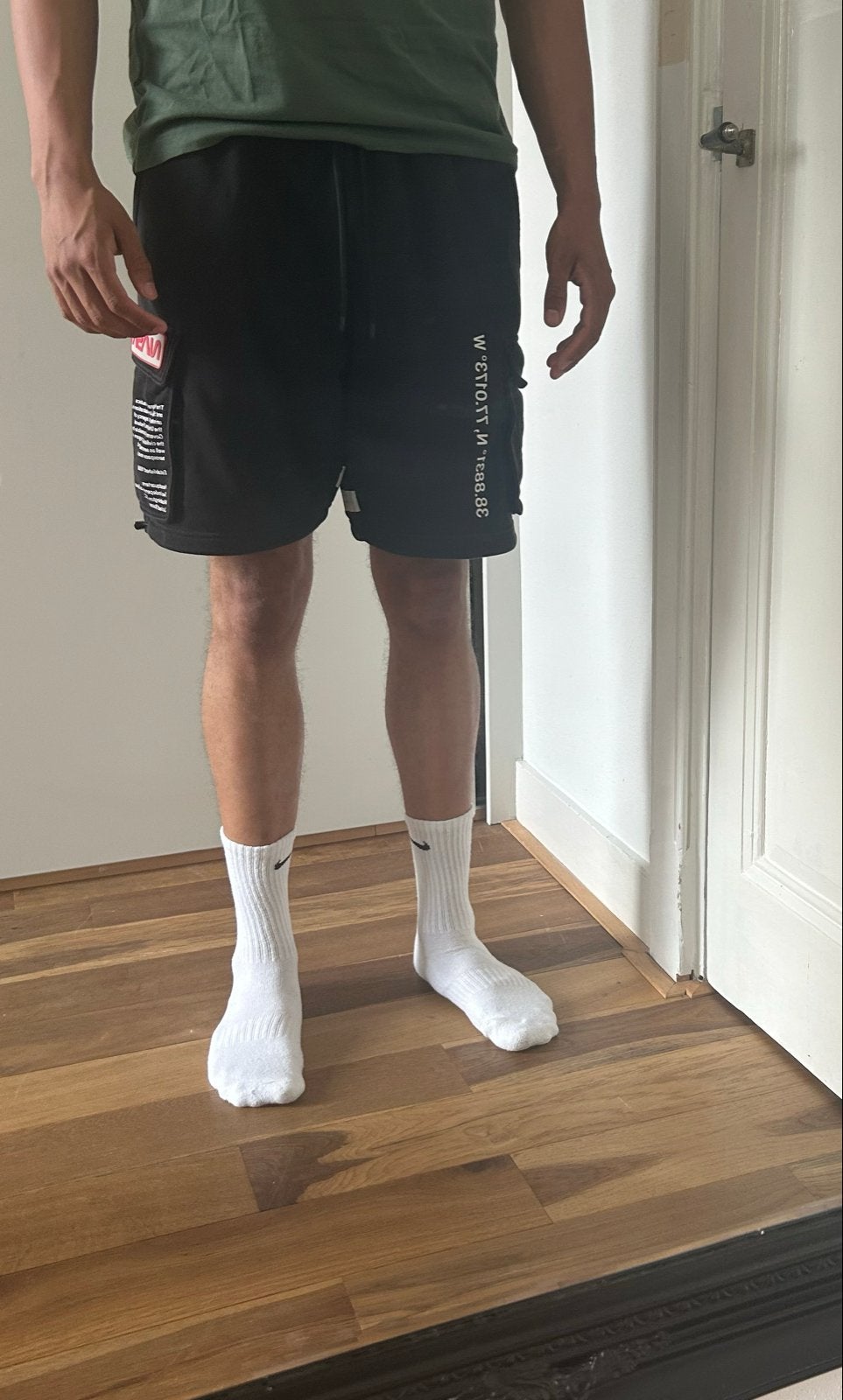 Zwarte NASA Cargo Shorts met Reflecterende Details, Kleding | Heren, Ophalen of Verzenden, Zo goed als nieuw, Maat 48/50 (M), Zwart
