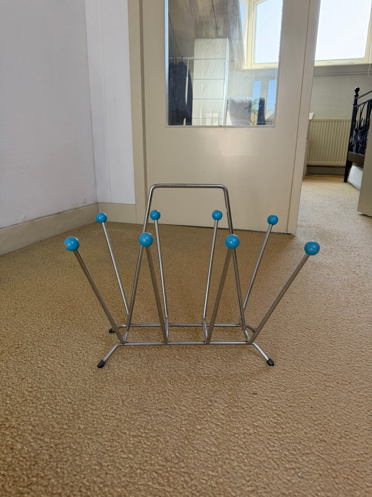 Vintage Mid-Century Modern Chroom Draad Tijdschriftenrek, Huis en Inrichting, Ophalen, Gebruikt, Mid-century modern