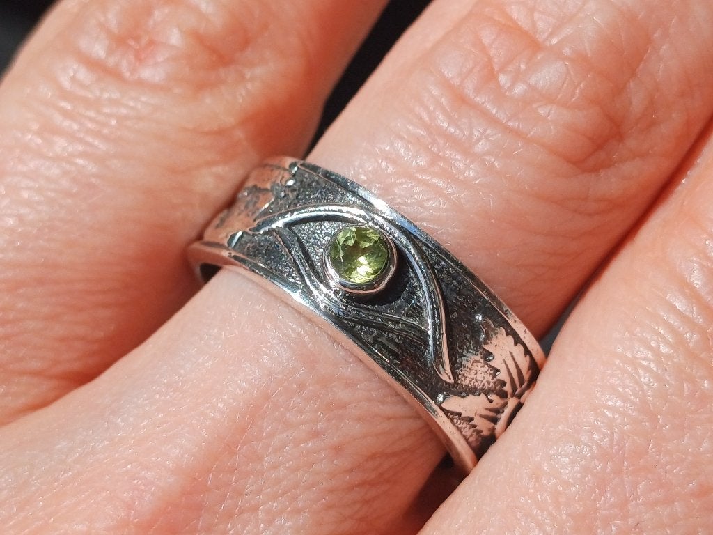 Vanoli 925 zilveren ring met peridot en roosjes maat 19,25, Daiva1973@hotmail.com, Vanoli, 19 tot 20, Amsterdam