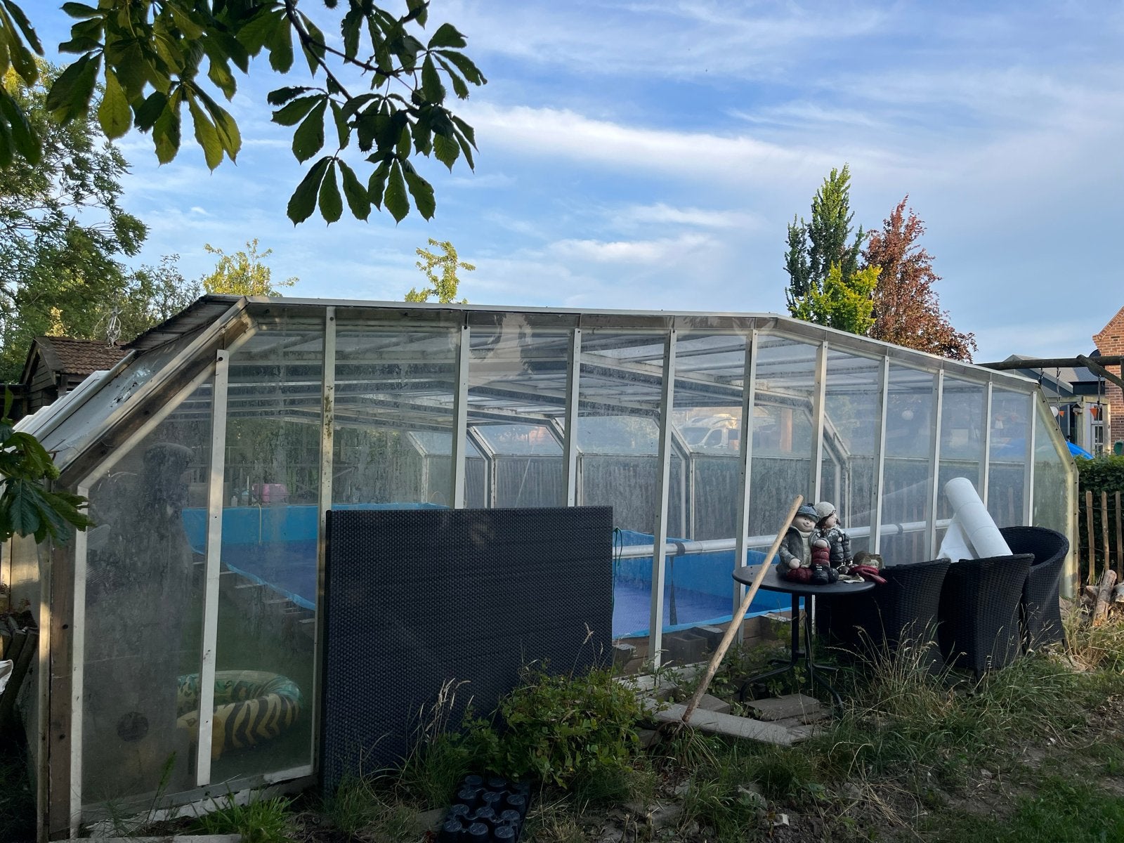 Zwembadoverkapping - Schuifbaar en Robuust, Tuin en Terras, Zwembaden, 120 cm of meer, Gebruikt, Overige typen, 300 cm of meer