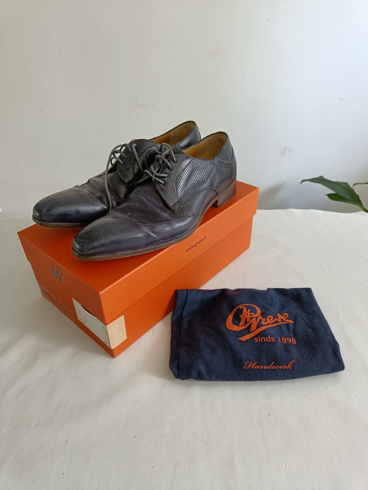 Greve Nette Schoenen - Maat 42 - Blauw, Blauw, Ophalen of Verzenden, Veterschoenen, Gedragen