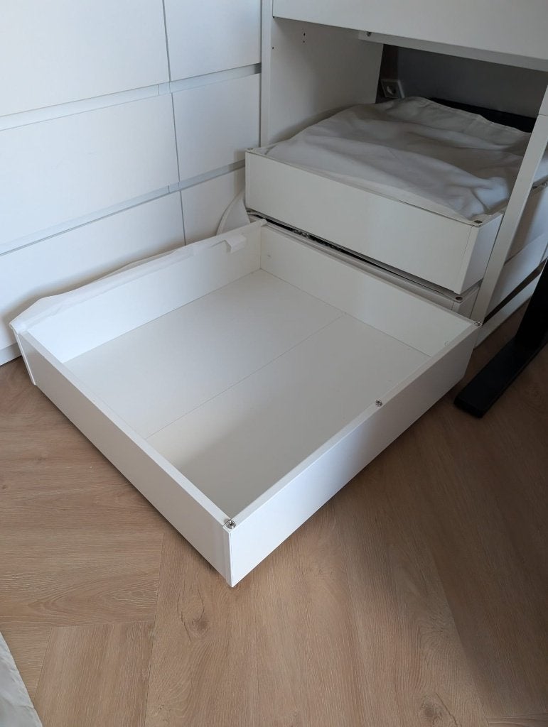 4x IKEA VARDÖ onderbed opbergbak met wieltjes 65x70 cm, Ophalen, Gebruikt