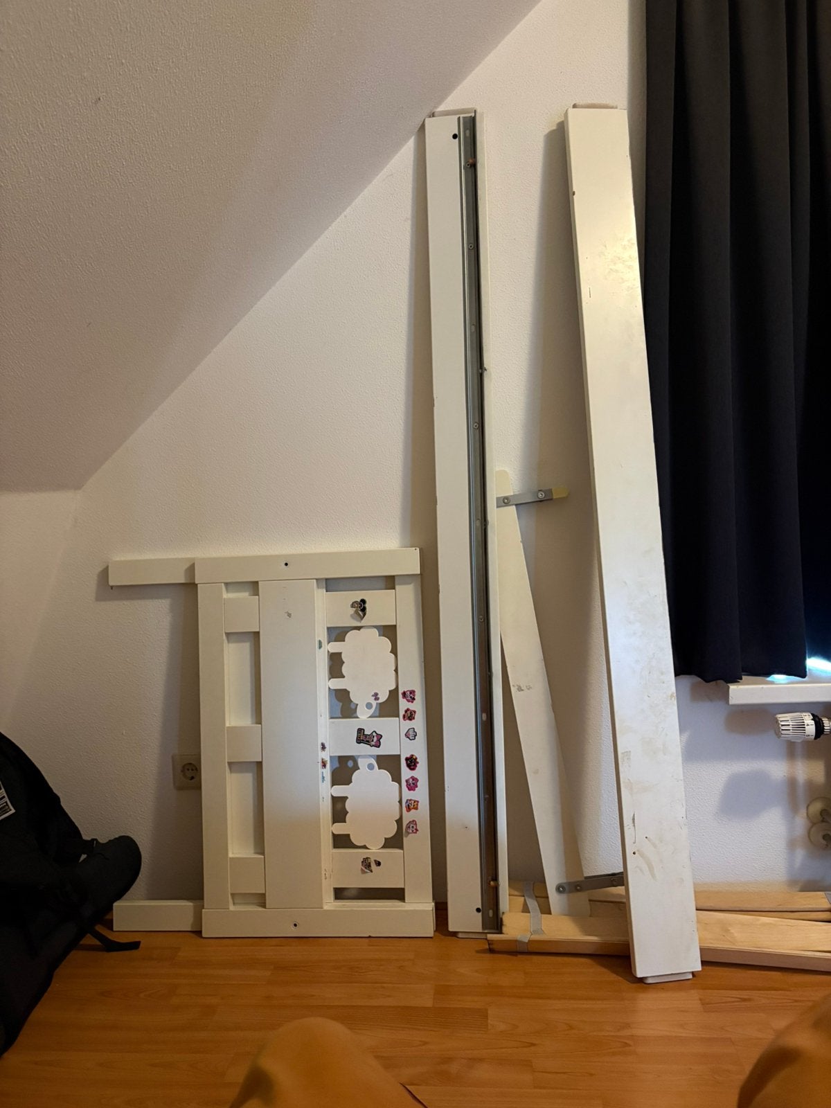 Ikea schaapjesbed met lattenbodem en matras, Ophalen, 90 cm, Eenpersoons, Wit