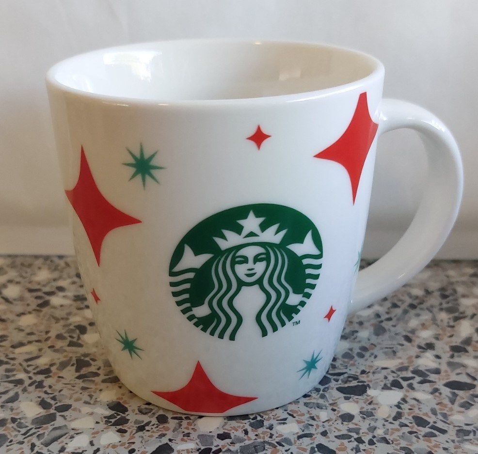 Kerst Christmas Beker mok kop Starbucks 2022 rood groen, Zo goed als nieuw, Overige stijlen, Starbucks, Porselein