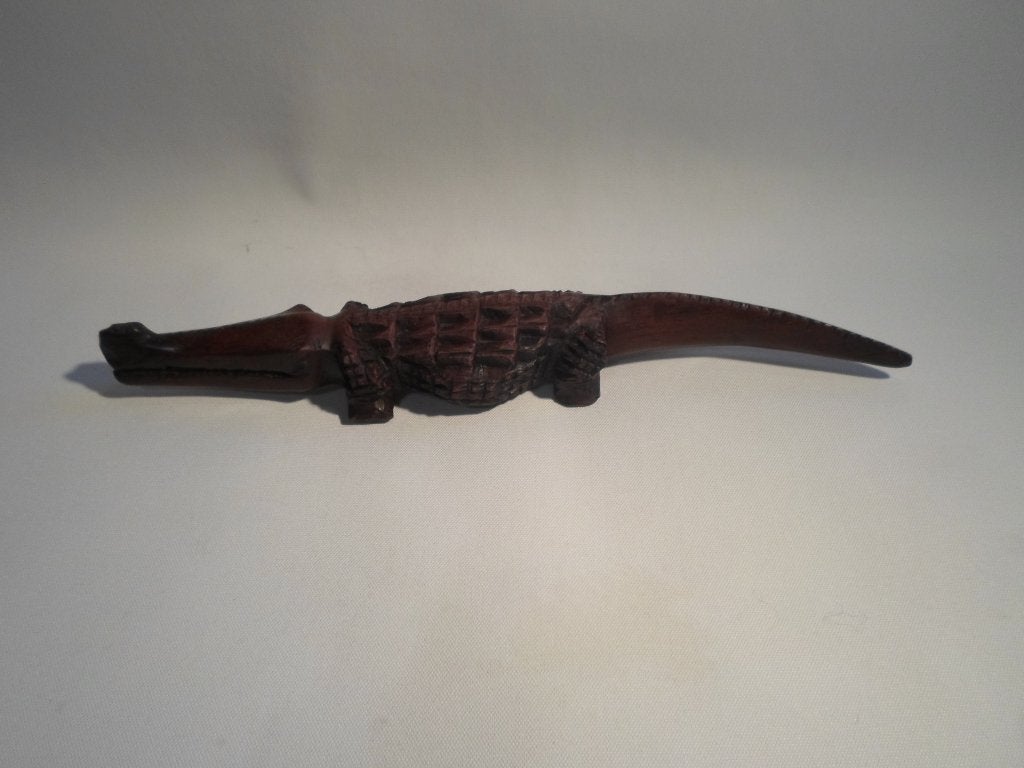 Beeld Krokodil Hout, Overige onderwerpen, Art deco, Ophalen of Verzenden, Handgemaakt