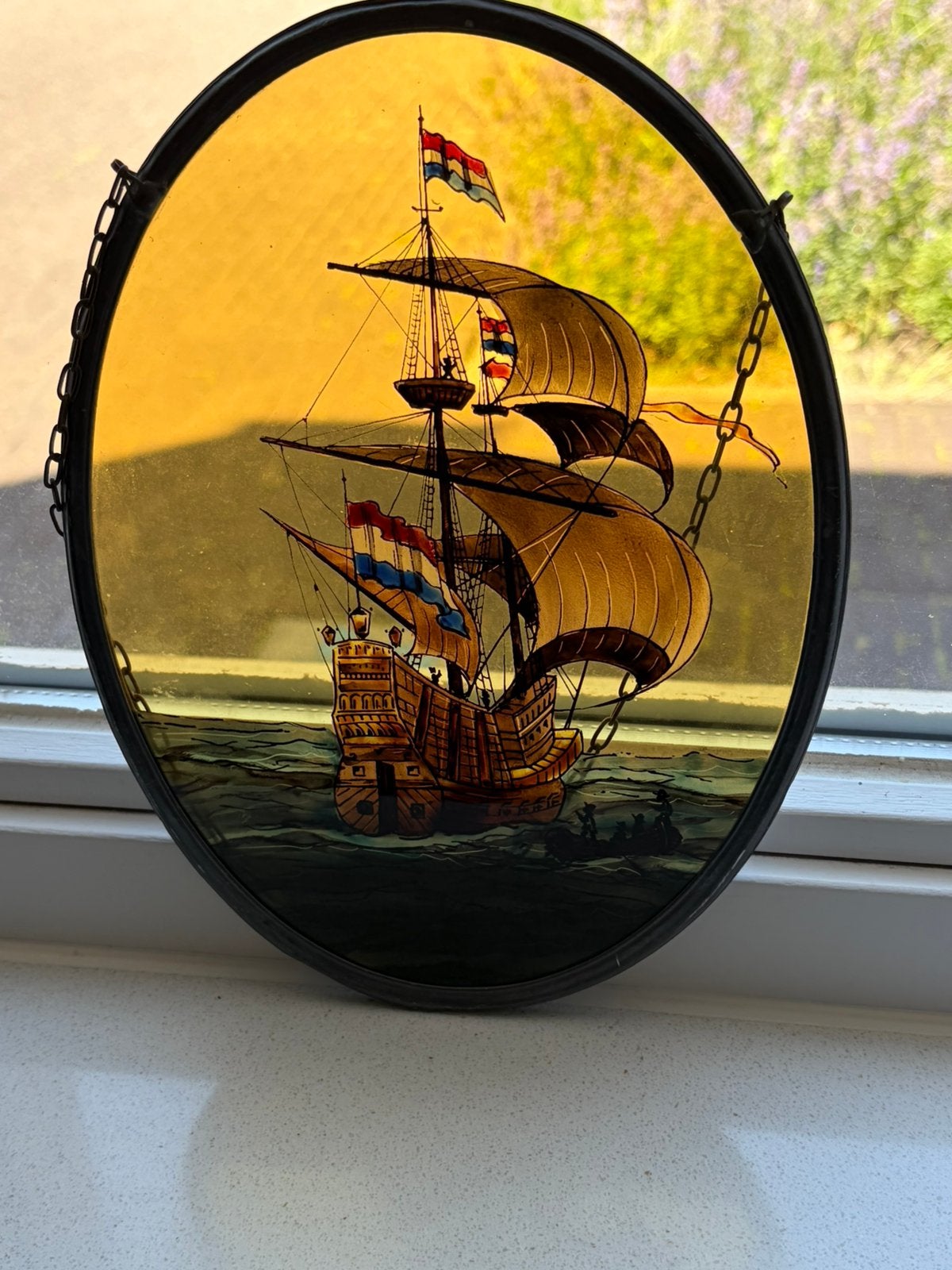 Mooie vintage glazen raamhanger, Antiek en Kunst, Ophalen of Verzenden