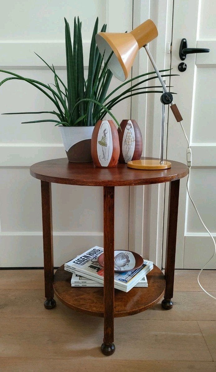Amsterdamse school tafel art deco bijzettafel salontafel, Ophalen, Gebruikt