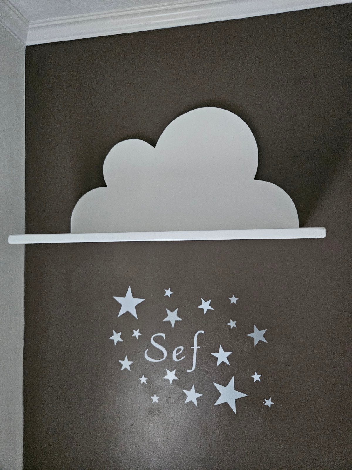 Wolken plankjes, Babykamer (wit en zilver), Ophalen, Gebruikt, Wanddecoratie