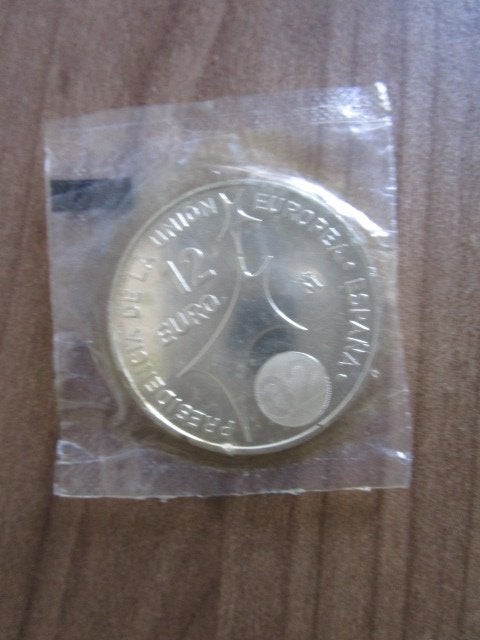 12 euro munt Spanje voorzitter Europese Unie 2002, Ophalen of Verzenden, Spanje, Overige waardes, Losse munt