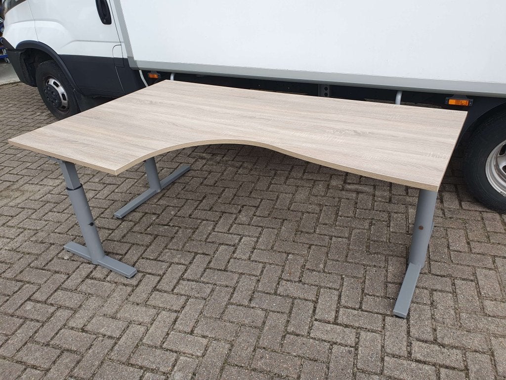 Gispen TM hoekbureau nieuw blad, 40x , links en rechts, Gispen, 120 cm, In hoogte verstelbaar, Ophalen of Verzenden