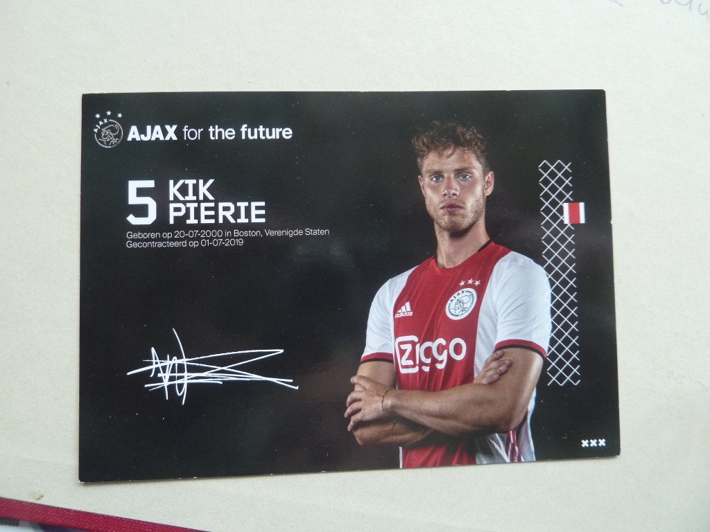 Spelerskaart. Kik.Pierie   Ajax.   2019/2020, Ophalen of Verzenden, Zo goed als nieuw, Overige binnenlandse clubs, Spelerskaart