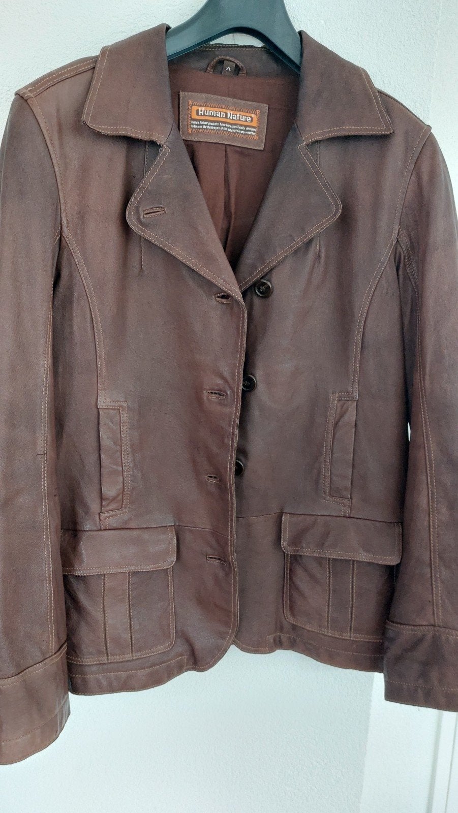 Leren jas dames Human Nature XL bruin, Kleding | Dames, Ophalen, Bruin, Maat 46/48 (XL) of groter, Human Nature
