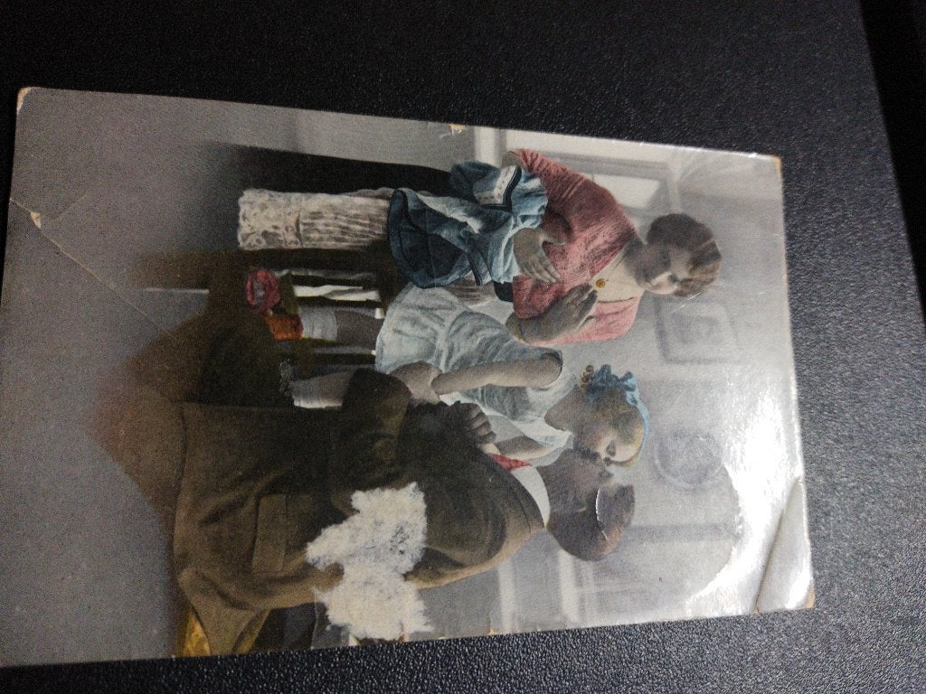 Vintage kaart vader kust dochter, Ophalen of Verzenden, 1940 tot 1960, Gelopen, Kinderen