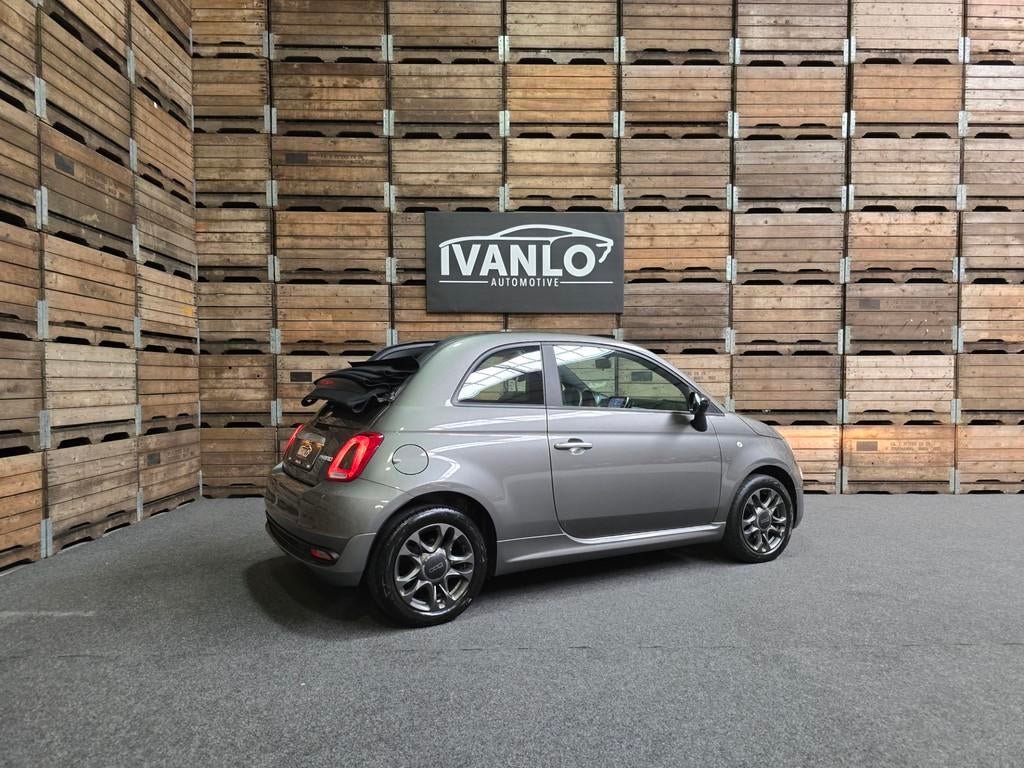 Fiat 500C 1.0 Hybrid Sport Audio mistlampen cruise LM, Auto's, Fiat, Gebruikt, Zwart, Cabriolet, 4 stoelen