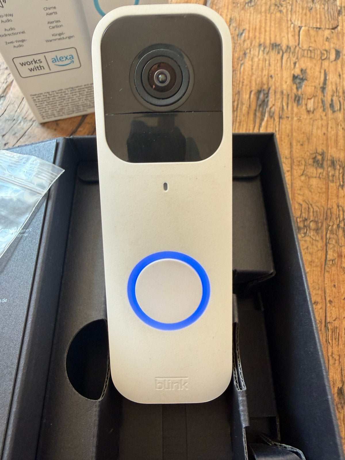 Blink Video Deurbel met Alexa Bluetooth Speaker, Ophalen of Verzenden, Ingebouwde camera, Zo goed als nieuw, Draadloos