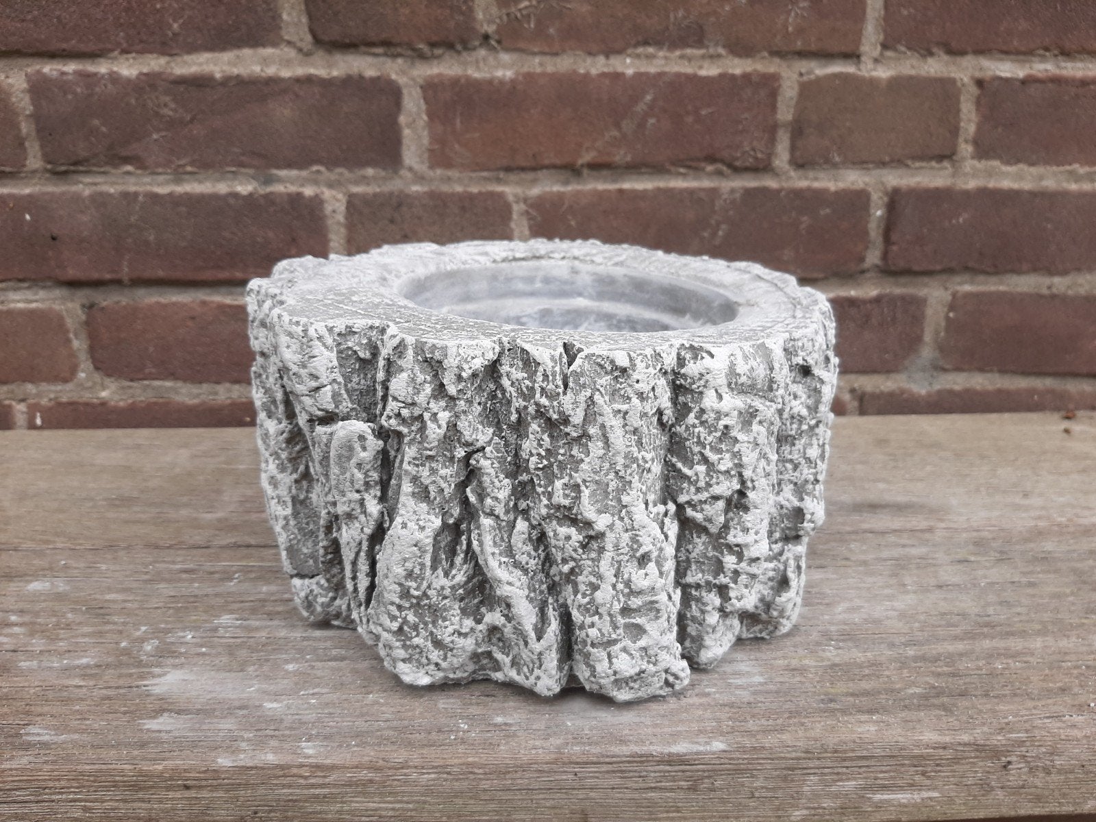 Betonnen bloempot boomstam stam-pot beton, Rond, Nieuw, Ophalen of Verzenden, Minder dan 40 cm