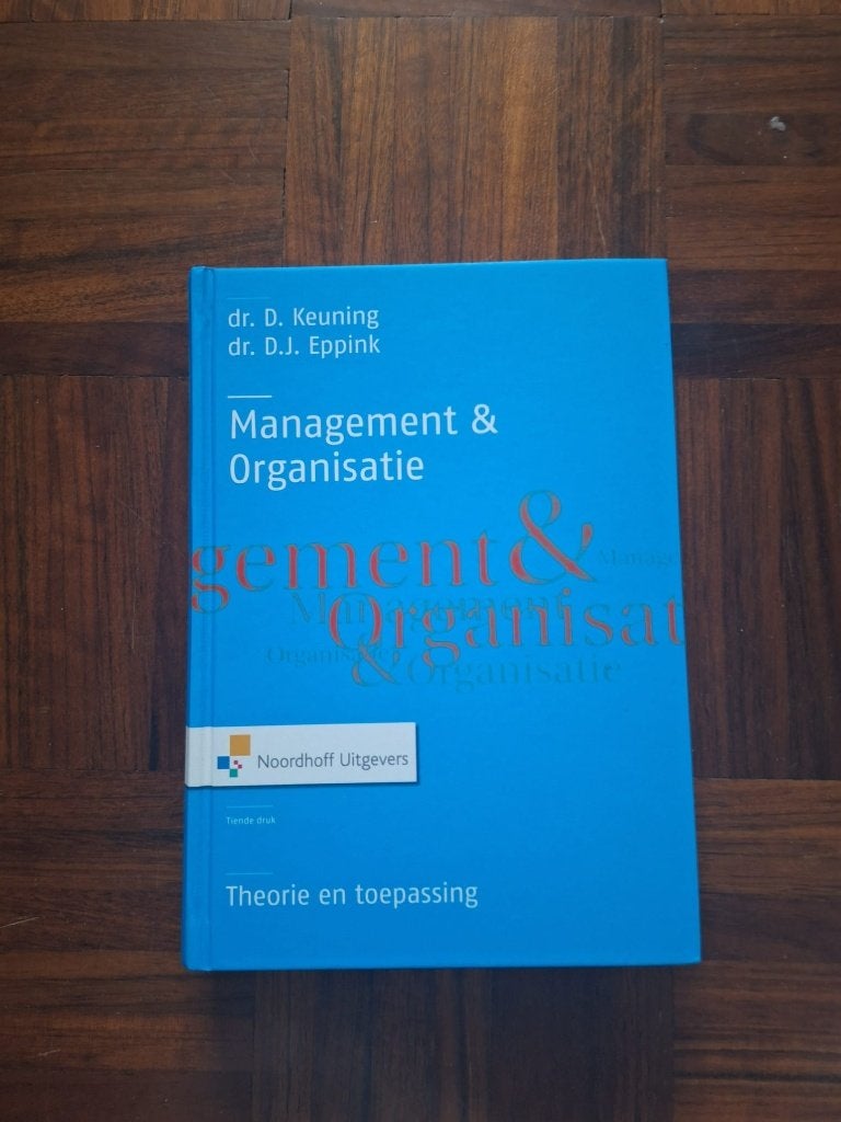 Management & Organisatie, Tiende Druk, Zo goed als nieuw, Noordhoff Uitgevers, Beta, HBO