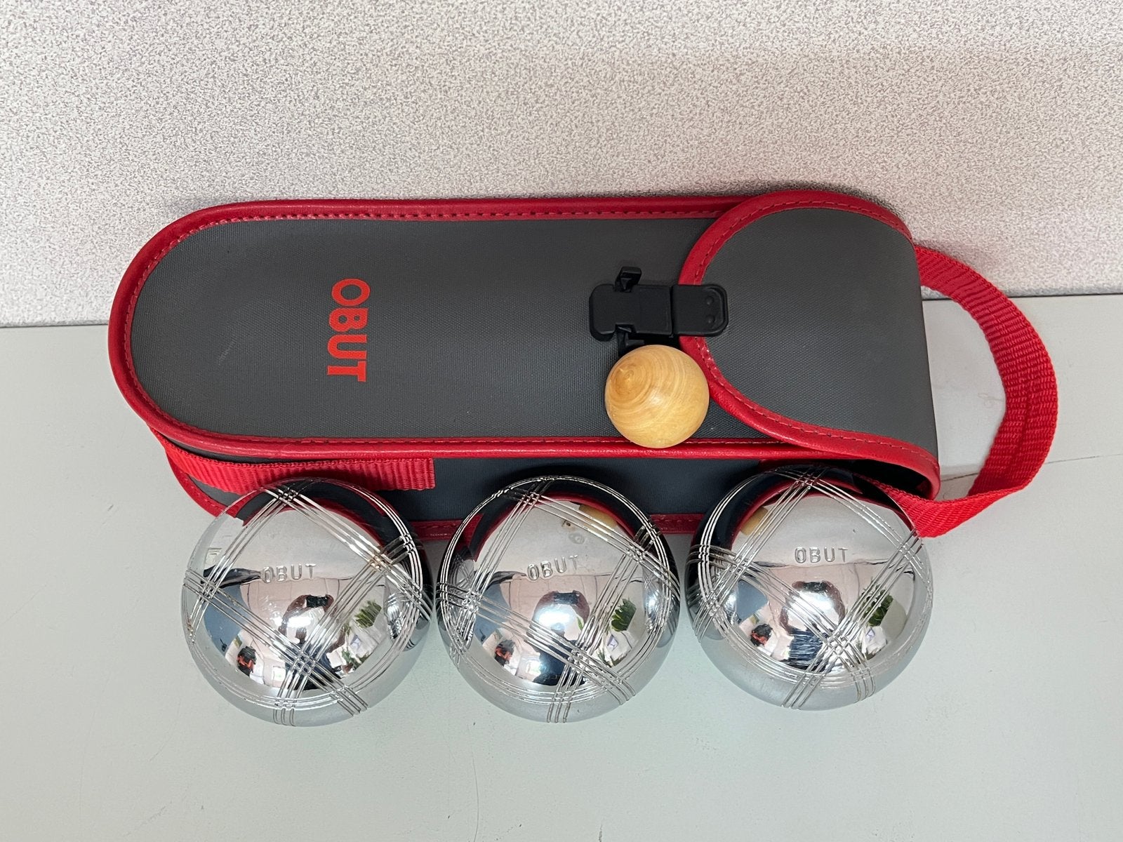 Set van 3 OBUT jeu de boules ballen, Ophalen of Verzenden, Zo goed als nieuw