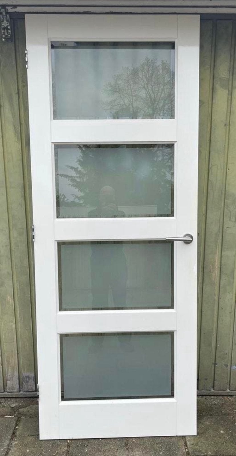 Links draaiende binnendeur met glas 211,5x82,5cm, Doe-het-zelf en Verbouw, Kozijnen en Schuifpuien, Deurkozijn, Zo goed als nieuw