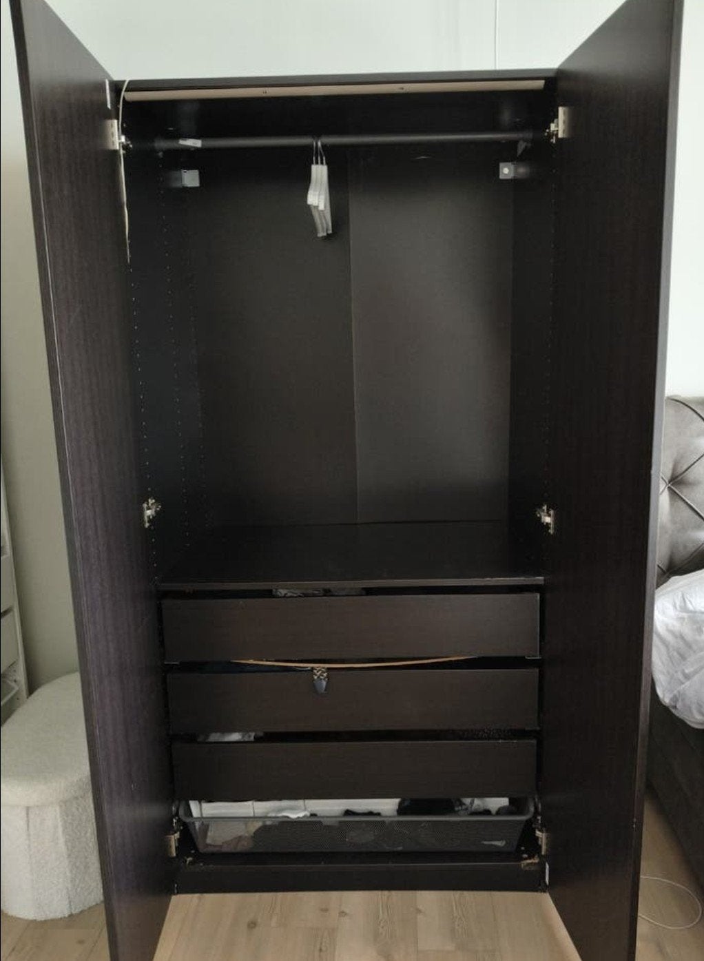 Ikea pax Kledingkast met lades en LED-verlichting, Gebruikt, 200 cm of meer, 50 tot 100 cm, Modern