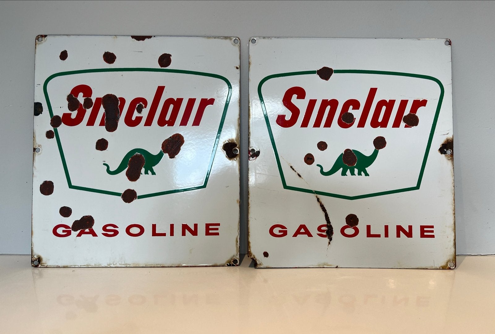 Originele Sinclair Gasoline borden jaren '40/'50, Antiek en Kunst, Ophalen