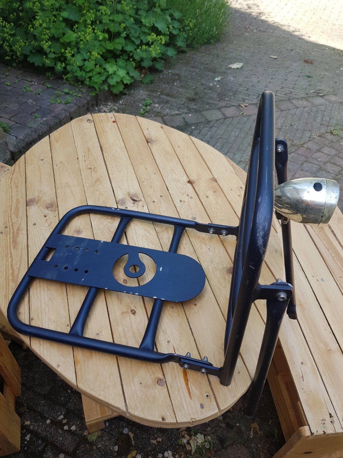 Blauwe fietsmand drager voor cortina dames fiets, Ophalen of Verzenden