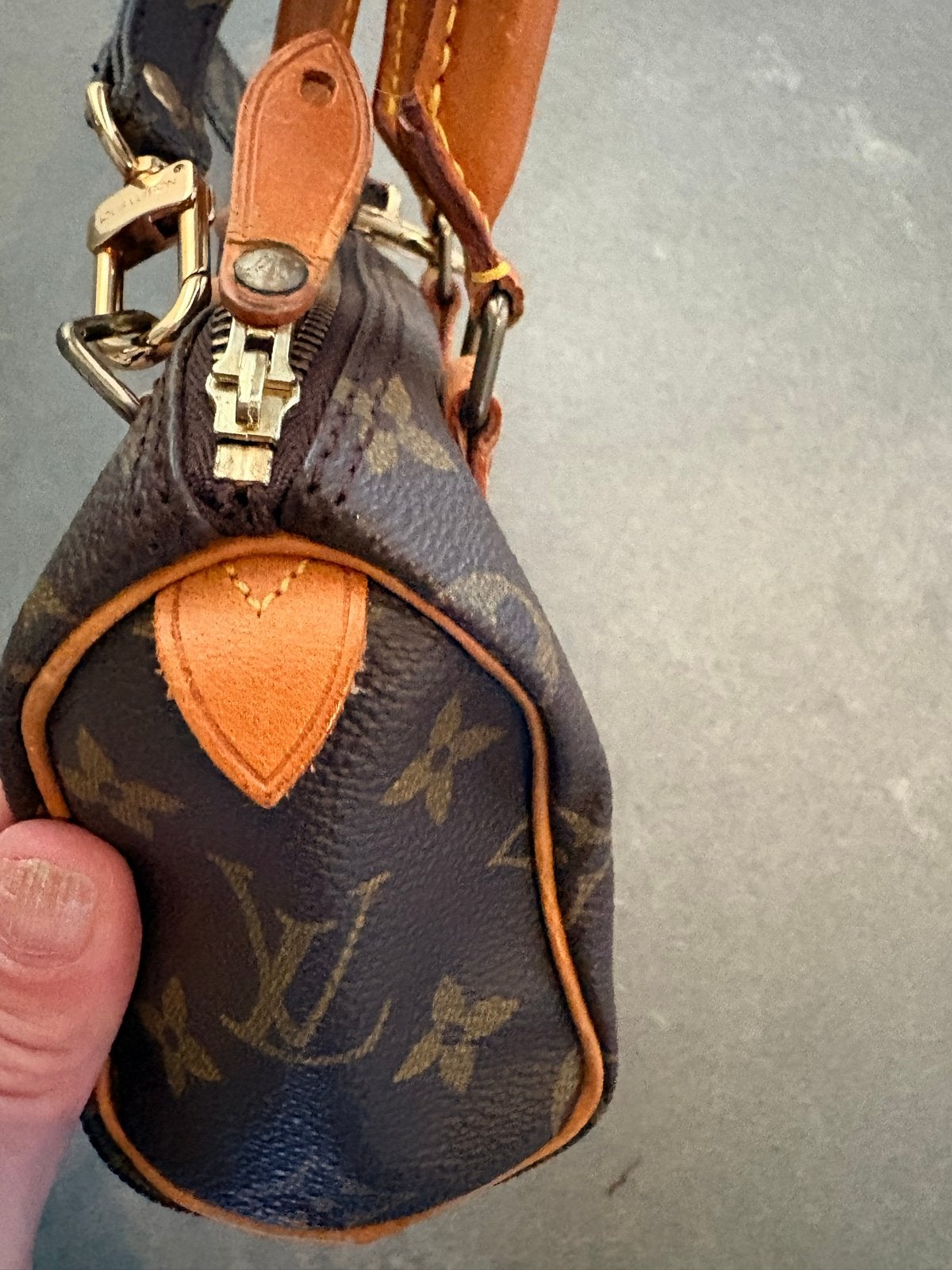 Louis Vuitton Monogram Nano Speedy, Sieraden, Tassen en Uiterlijk, Tassen | Damestassen, Ophalen of Verzenden, Gebruikt, Bruin