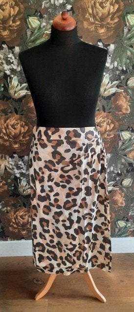 Wikkel rok panterprint maat 54 nieuw, Bonprix, Bruin, Maat 46/48 (XL) of groter, Nieuw