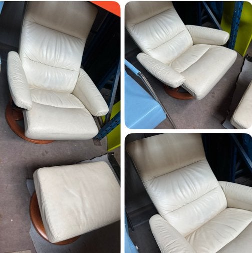Stressless fauteuil met voetenbank maat M, Ophalen of Verzenden, Gebruikt, Leer, 75 tot 100 cm