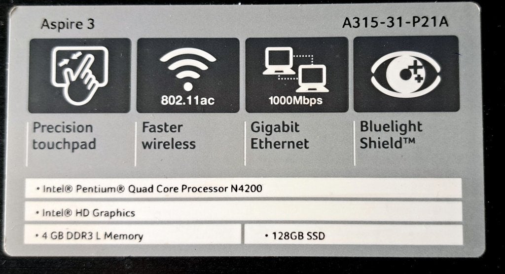 ACER Laptop pc te koop, Computers en Software, Windows Laptops, Ophalen, Intel Pentium Quad core Prosessor N4200, Gebruikt, 2 tot 3 Ghz