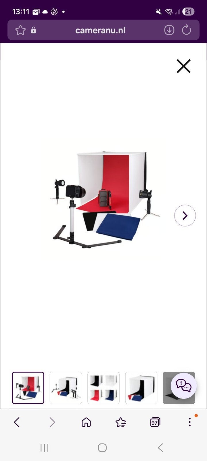 Portable Fotostudio met verlichting en achtergrond, Ophalen of Verzenden, Zo goed als nieuw, Complete fotostudio